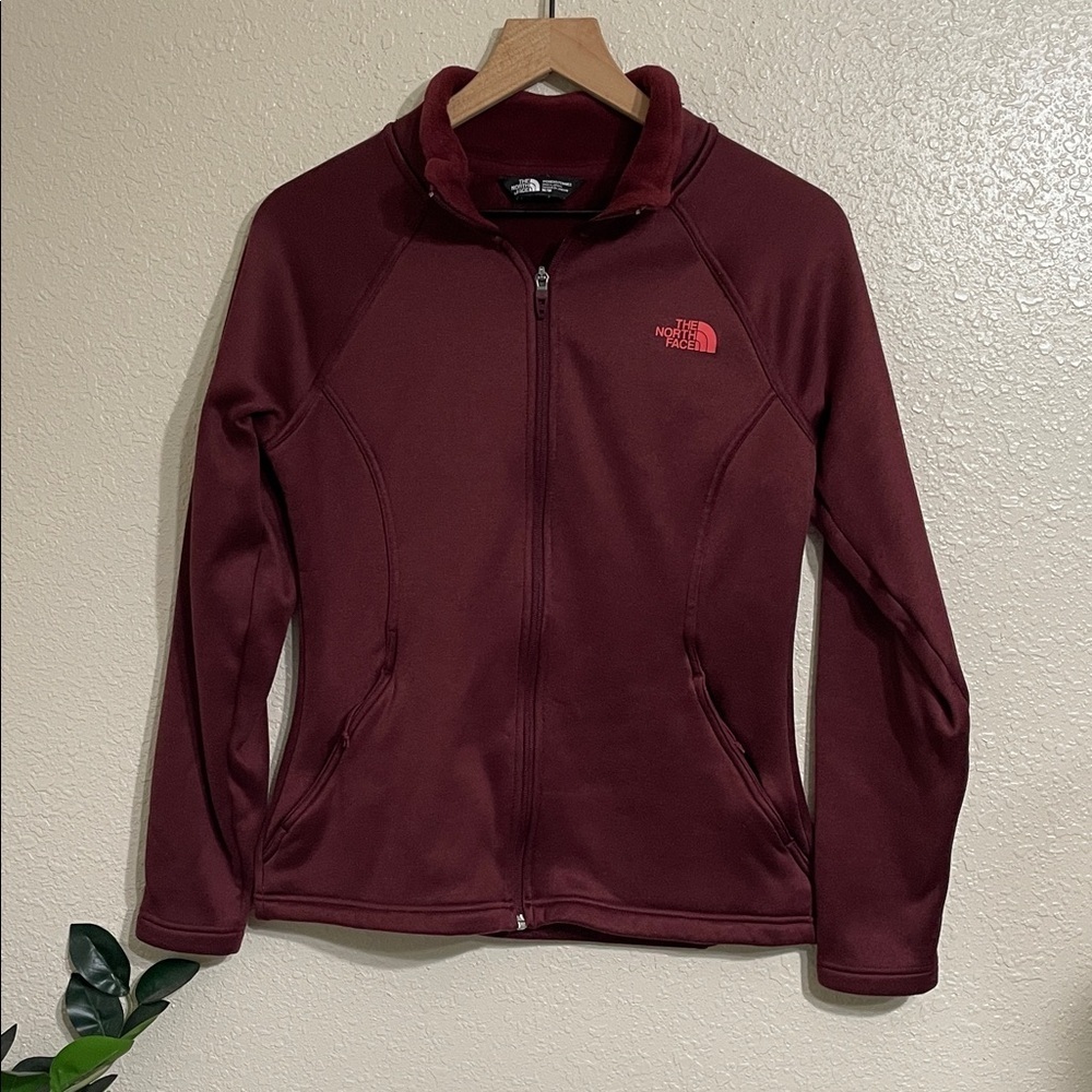 The North Face Women's Burgundy Fleece full zip Jacket